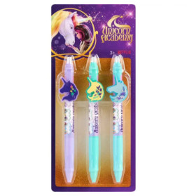 Unicorn Academy Radierbare Gelstifte 3er Set