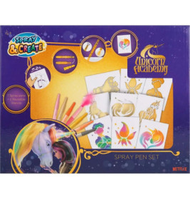 INVENTO Unicorn Academy Spray Pen Set – Malset mit 7 Pustestiften | Kreative Sprüh-Effekte