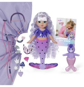 Zapf BABY born Glam Up Aura Puppe | Magisches Farbwechselhaar & Accessoires | Ab 3 Jahre