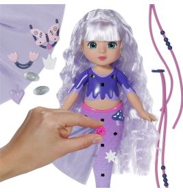 Zapf BABY born Glam Up Aura Puppe | Magisches Farbwechselhaar & Accessoires | Ab 3 Jahre