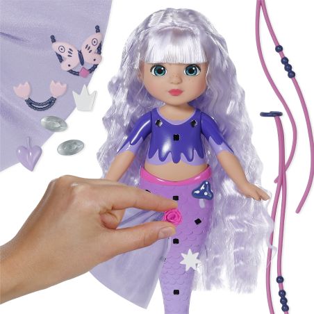 Zapf BABY born Glam Up Aura Puppe | Magisches Farbwechselhaar & Accessoires | Ab 3 Jahre