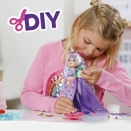 Zapf BABY born Glam Up Aura Puppe | Magisches Farbwechselhaar & Accessoires | Ab 3 Jahre