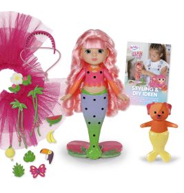 Zapf BABY born Glam Up Sunshine Puppe | Farbwechselhaar durch UV-Licht & Zubehör | Ab 4 Jahre