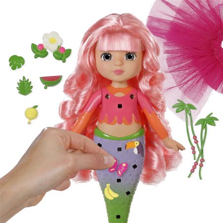 Zapf BABY born Glam Up Sunshine Puppe | Farbwechselhaar durch UV-Licht & Zubehör | Ab 4 Jahre