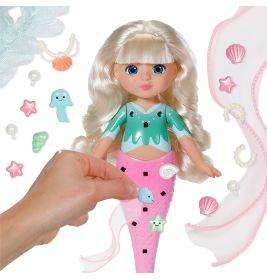 ZAPF BABY born Glam Up Sparkle Puppe – Haar mit UV-Farbwechsel & Styling-Zubehör