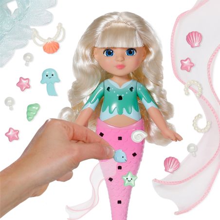 ZAPF BABY born Glam Up Sparkle Puppe – Haar mit UV-Farbwechsel & Styling-Zubehör