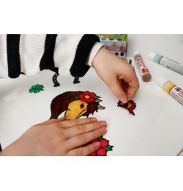 Marabu KiDS Window Color Ponyhof 6x25ml – Abziehbare Fensterfarben für Kinder