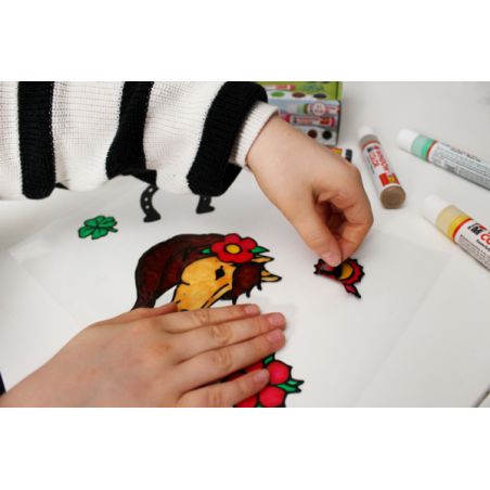 Marabu KiDS Window Color Ponyhof 6x25ml – Abziehbare Fensterfarben für Kinder