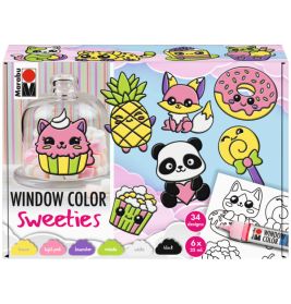 Marabu Window Color Set Sweeties 6x25ml – Farben für süße, wiederverwendbare Fensterbilder