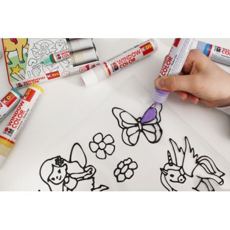 Marabu KiDS Window Color Glitzerfee 10x25ml – Glitzernde Fensterfarben für magische Kunstwerke