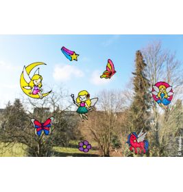 Marabu KiDS Window Color Glitzerfee 10x25ml – Glitzernde Fensterfarben für magische Kunstwerke