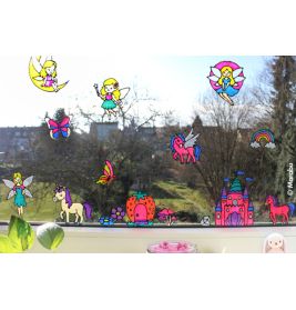 Marabu KiDS Window Color Glitzerfee 10x25ml – Glitzernde Fensterfarben für magische Kunstwerke