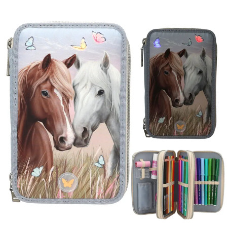 Miss Melody 3 Fach Federtasche LED