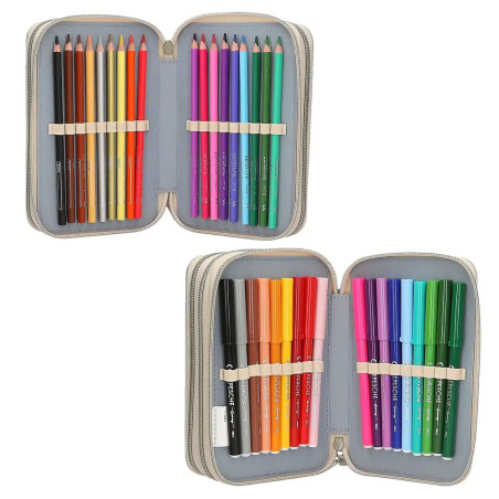 Miss Melody 3 Fach Federtasche LED