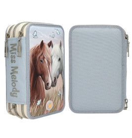 Miss Melody 3 Fach Federtasche LED