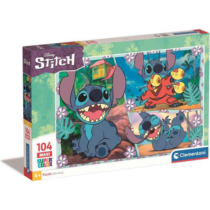 Clementoni® Puzzle Maxi Disney Stitch | 104 Teile für Kinder & Erwachsene