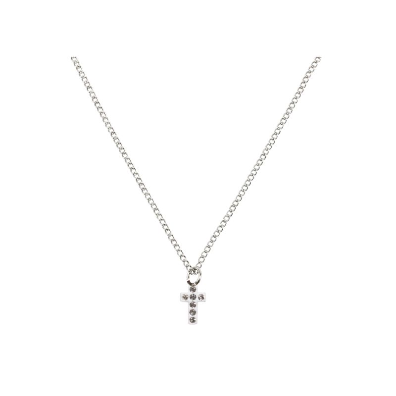 Silver Line Kette Kreuz Crystal Silberfarben – Eleganter Modeschmuck für Damen