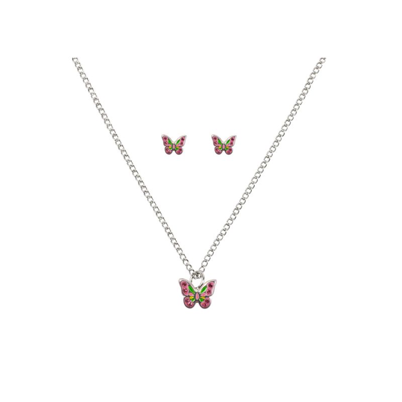 Ketten- & Ohrstecker-Set Silver Line | Zeitloser Silberschmuck | Metalllegierung