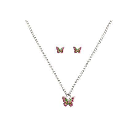 Ketten- & Ohrstecker-Set Silver Line | Zeitloser Silberschmuck | Metalllegierung