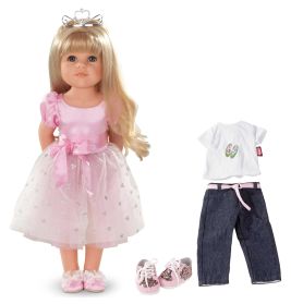 Götz Hannah Prinzessin Puppe 50 cm – Blond, stylbar, mit Glitzer & Krönchen