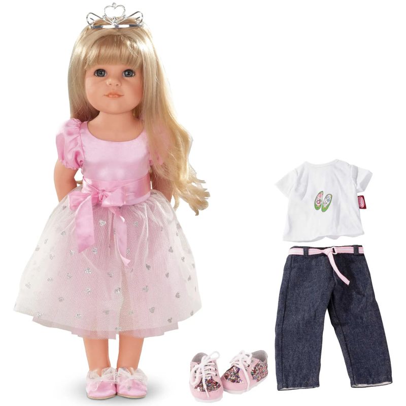 Götz Hannah Prinzessin Puppe 50 cm – Blond, stylbar, mit Glitzer & Krönchen