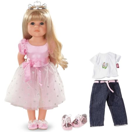 Götz Hannah Prinzessin Puppe 50 cm – Blond, stylbar, mit Glitzer & Krönchen