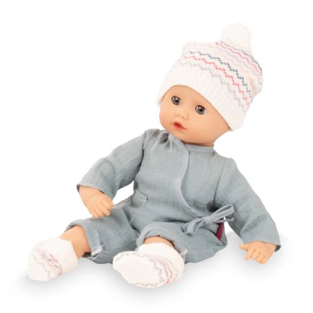 Götz Muffin Baby Zick Zack Puppe 33 cm – Ohne Haare, Weichkörper, Schlafaugen