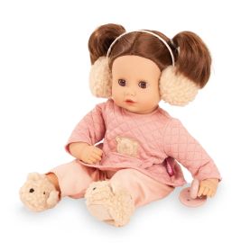 Götz Muffin Bärig Puppe 33 cm – Braune, kämmbare Haare, Weichkörper, Schlafaugen
