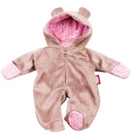 Götz Onesie Teddy mit Kapuze & Ohren für 33cm Puppen | Kuscheliger Puppen-Look