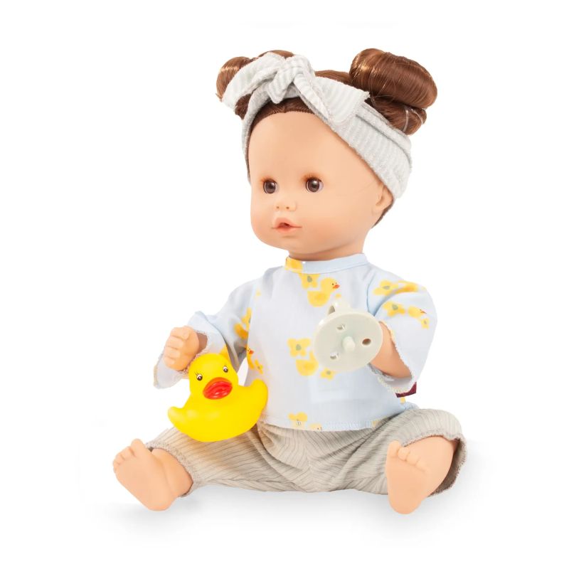 Götz Sleepy Aquini Girl Little Duck 33 cm – Wasserdichte Badepuppe, Enten-Design