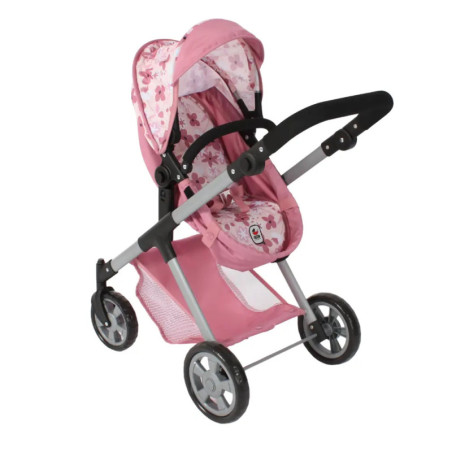 Kombi-Puppenwagen Mila  Flower s rosa