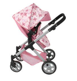 Kombi-Puppenwagen Mila  Flower s rosa