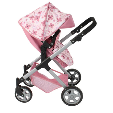 Kombi-Puppenwagen Mila  Flower s rosa
