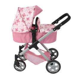 Kombi-Puppenwagen Mila  Flower s rosa