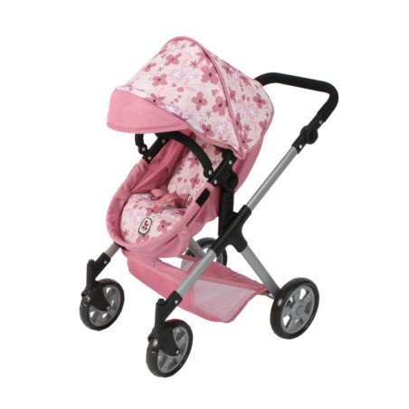 Kombi-Puppenwagen Mila  Flower s rosa
