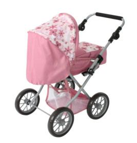 Kombi-Puppenwagen LENI Flowers rosa