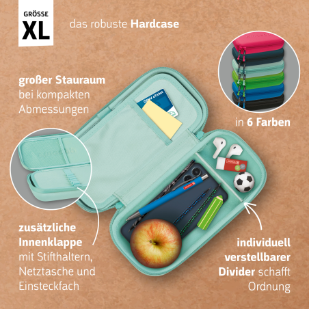 BRUNNEN Schlamper XL Hardcase 'Mint' – Stiftetui für Schule & Büro (smaepp)