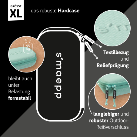 BRUNNEN Schlamper XL Hardcase 'Onyx' – Stiftetui für Schule & Büro (smaepp)