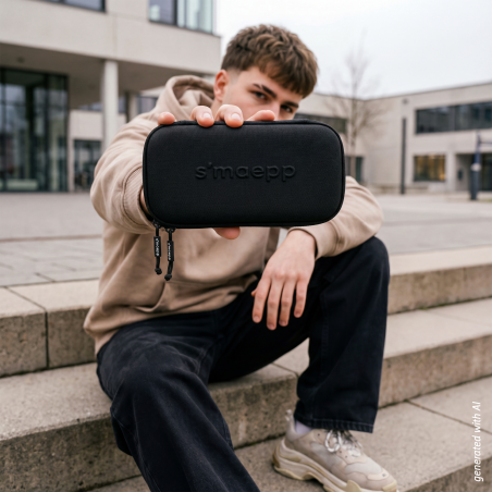 BRUNNEN Schlamper XL Hardcase 'Onyx' – Stiftetui für Schule & Büro (smaepp)