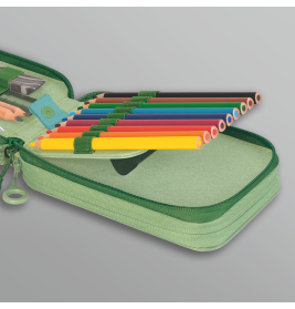 BRUNNEN Federmäppchen 3 RV Dino - 3 Reißverschlussfächer & cooles Design