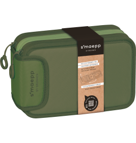 BRUNNEN Federmäppchen 3 RV Grün - 3 Reißverschlussfächer für Stifte