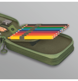 BRUNNEN Federmäppchen 3 RV Grün - 3 Reißverschlussfächer für Stifte