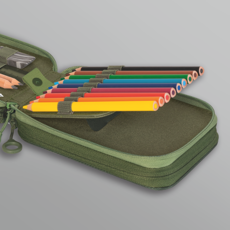 BRUNNEN Federmäppchen 3 RV Grün - 3 Reißverschlussfächer für Stifte