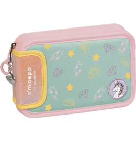 BRUNNEN Federmäppchen 2 Klappen Unicorn - Zauberhaftes Mäppchen für die Schule