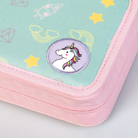 BRUNNEN Federmäppchen 2 Klappen Unicorn - Zauberhaftes Mäppchen für die Schule