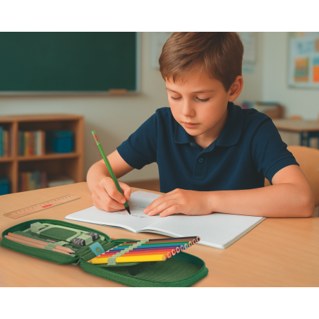 BRUNNEN Federmäppchen 2 Klappen Onyx - Klassisches Mäppchen für die Schule