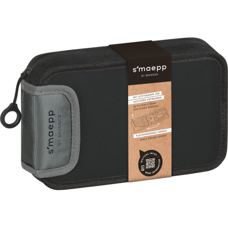 BRUNNEN Federmäppchen 2 Klappen Onyx - Klassisches Mäppchen für die Schule