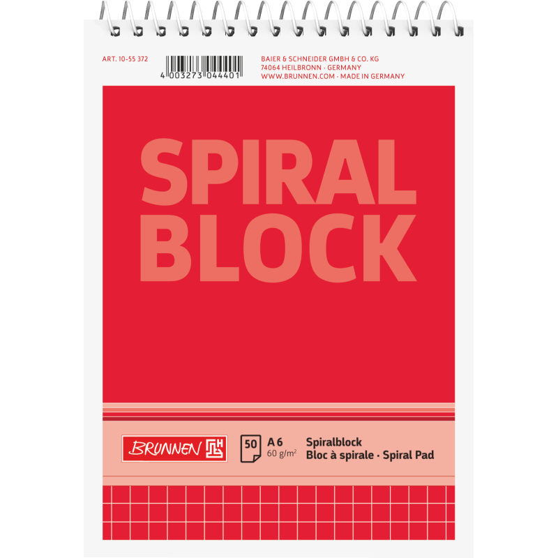 Spiralnotizblock A6 kariert 50 Blatt
