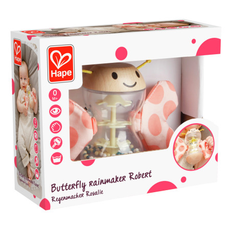 Hape Regenmacher Rosalie E8531B – Musikinstrument für Kinder. Beruhigende Klänge & auditive Förderung