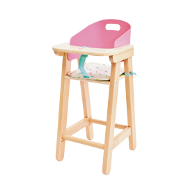 Hape Puppenhochstuhl Sweet Treats E3609 | Für Puppen bis 40 cm | Robustes Holzspielzeug